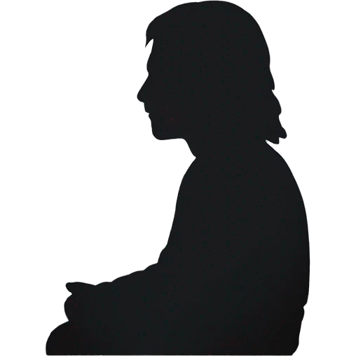 silhouette of a man sitting with long hair emoji
