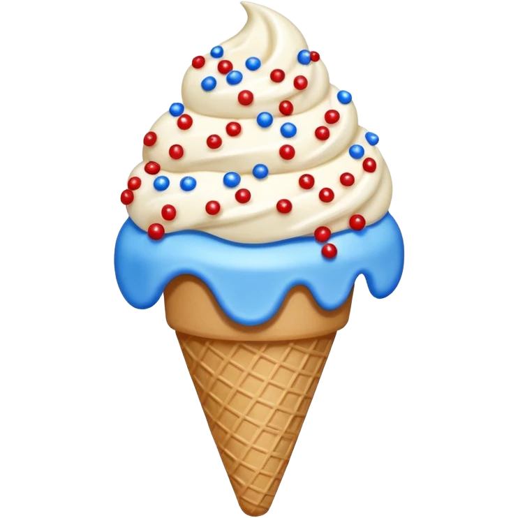 Red white and blue sprinkles on ice cream emoji