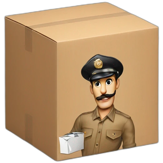 Tom of Finland carries a box emoji