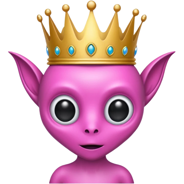 pink alien with crown emoji