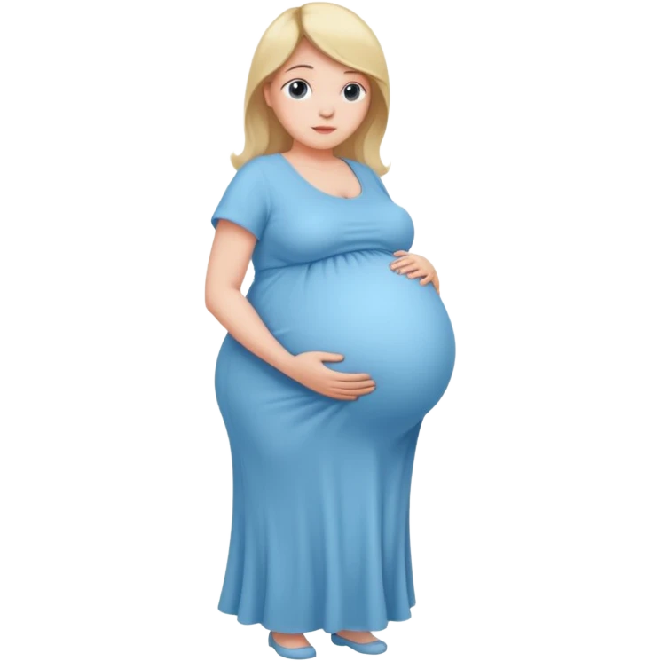 heavily pregnant woman with extremely abnormally huge overdue belly emoji
