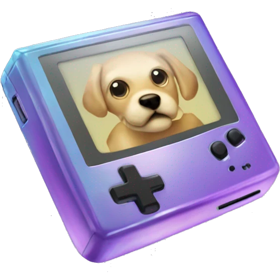 Iridescent Gameboy playing nintendogs  emoji