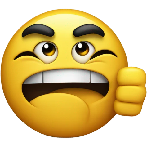Angry face with thumbs up emoji