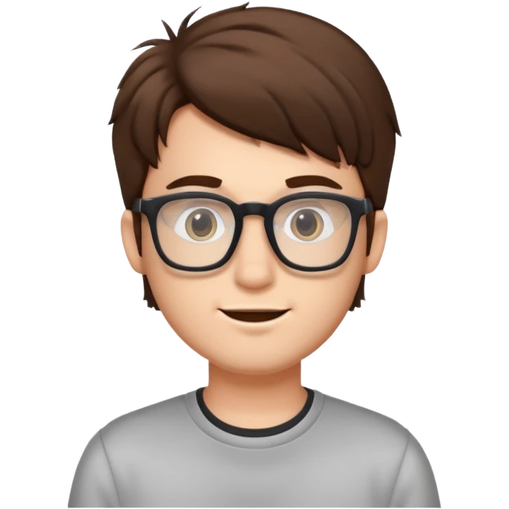 A geek guy with bushy hair and rectangle glasses  emoji