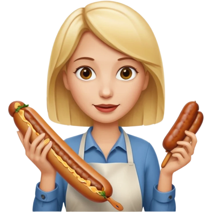 Naked blonde holding weiner emoji