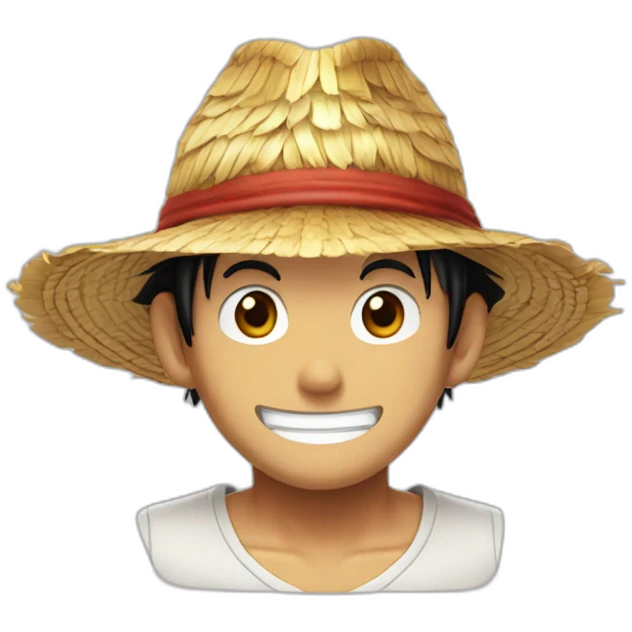 Luffy avec le chapeau de paille sans barbe emoji