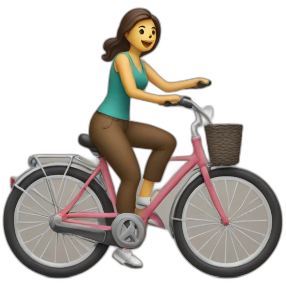 mujer caida de una bicicleta emoji