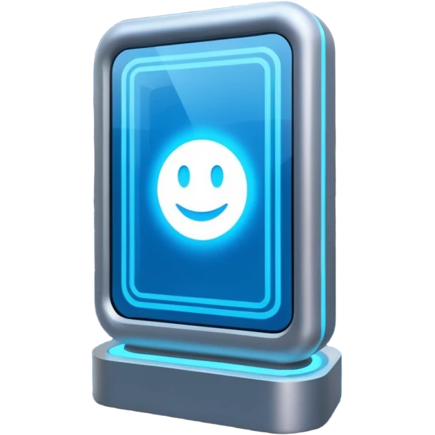 Holographic Display + blue text field, Street Advertisements. emoji