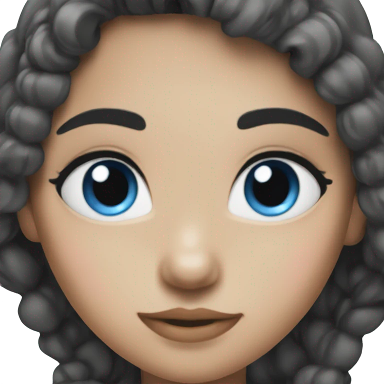 Girl with black hair blue eyes emoji