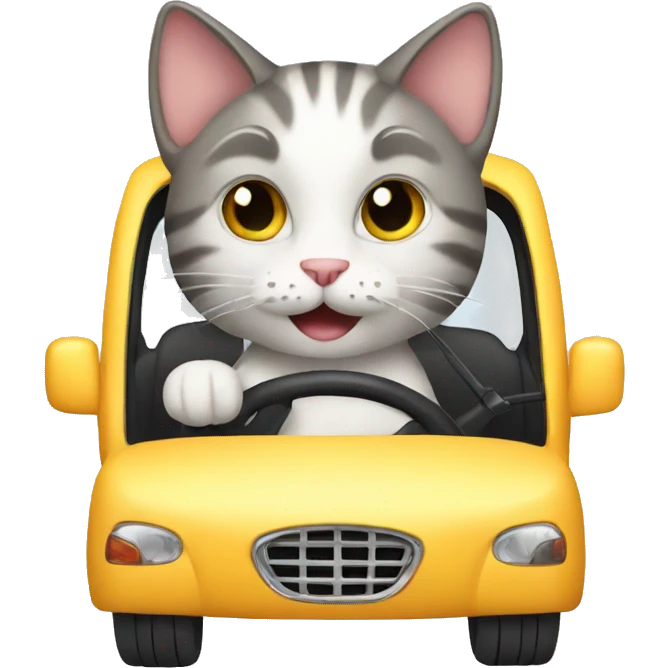 Cat driving  emoji