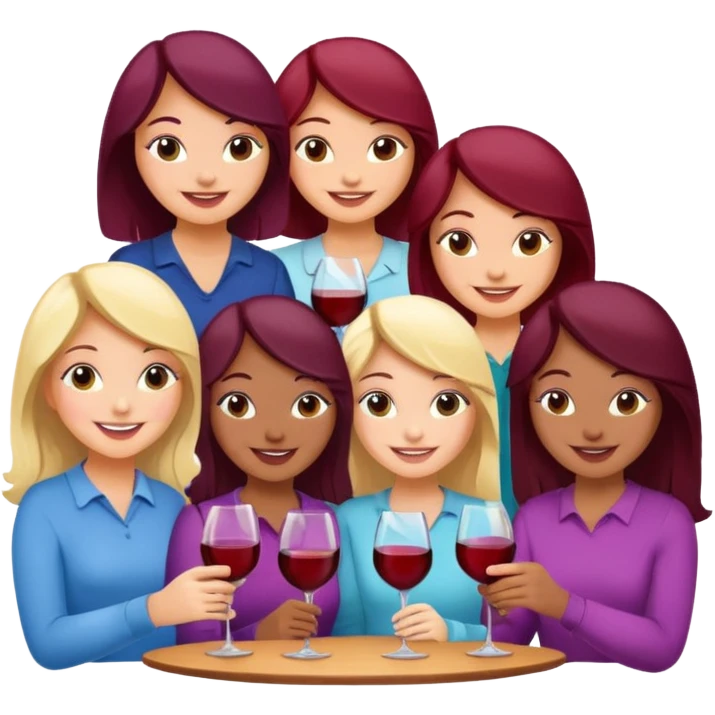 Girly book club logo that incorporates wine  emoji