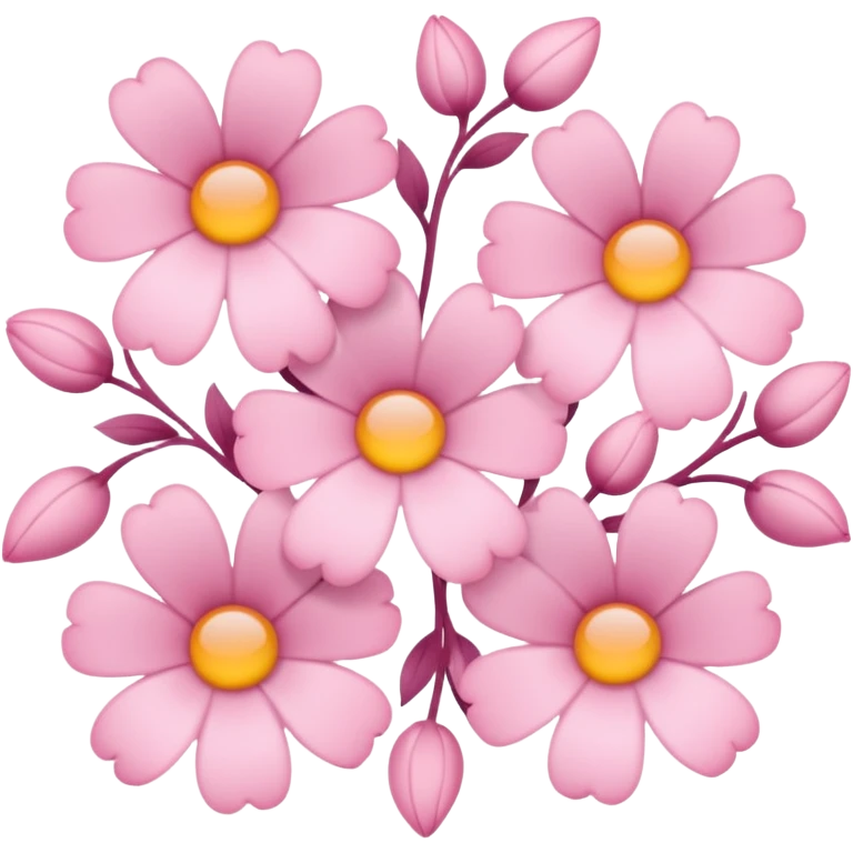 Light pink heat made of flowers  emoji