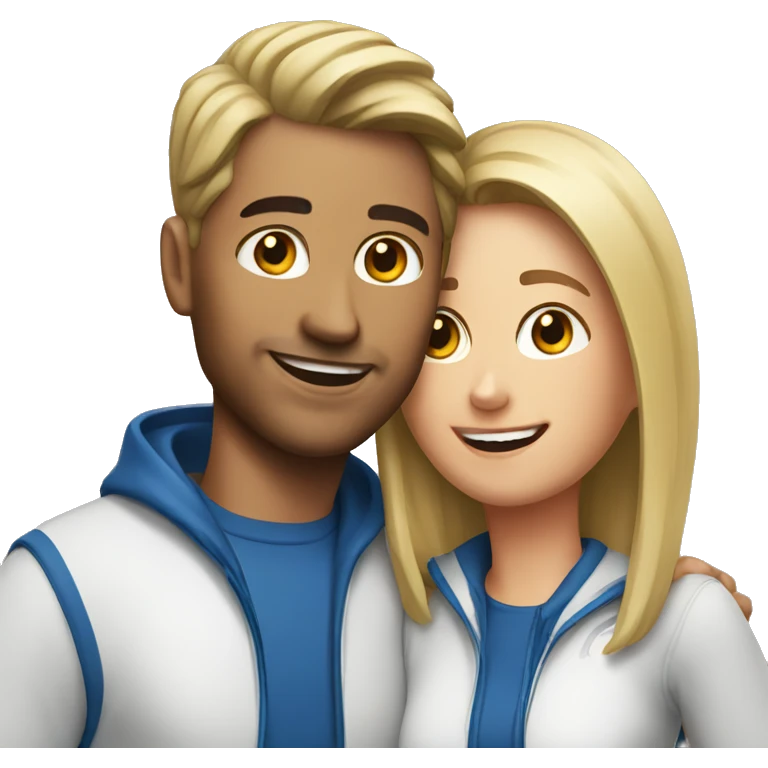 happy couple with sports outfit  emoji