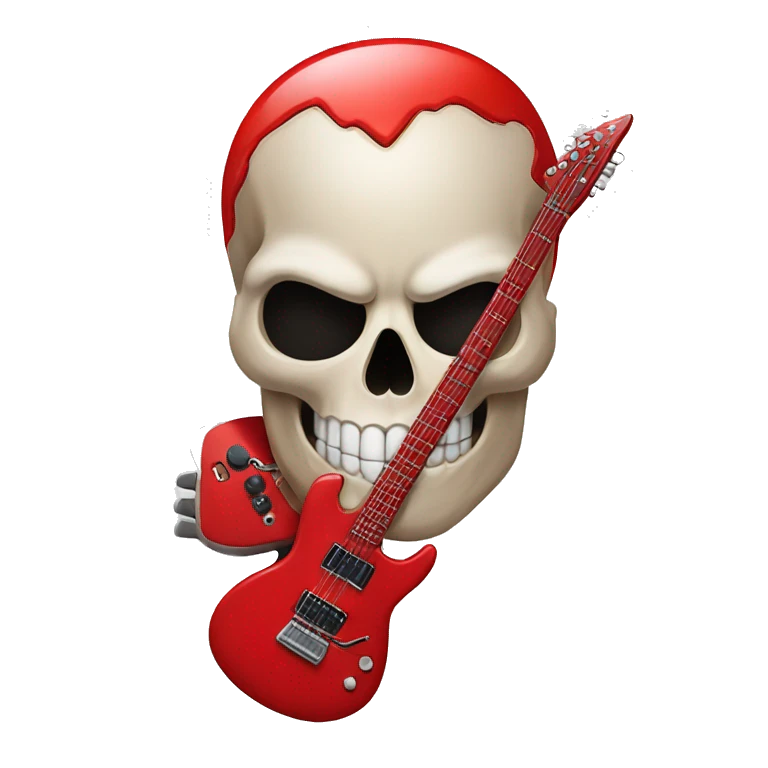 skull with a red eletric guitar emoji