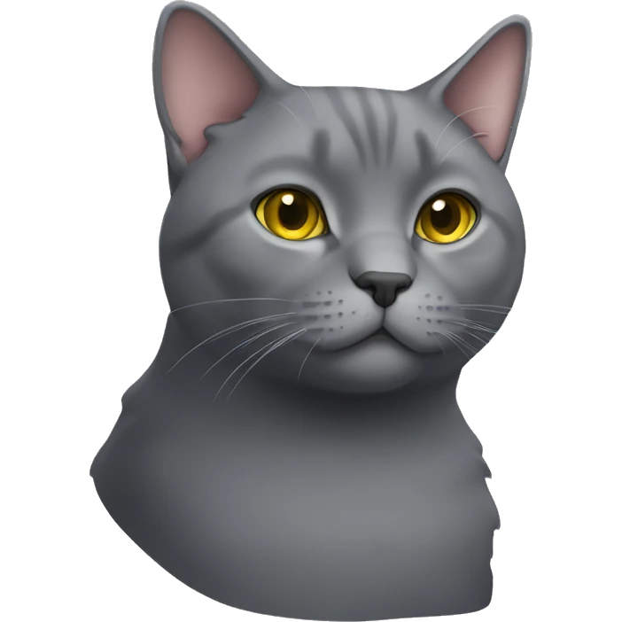 Thick chartreux cat emoji