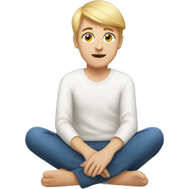 white person sitting on the floor emoji