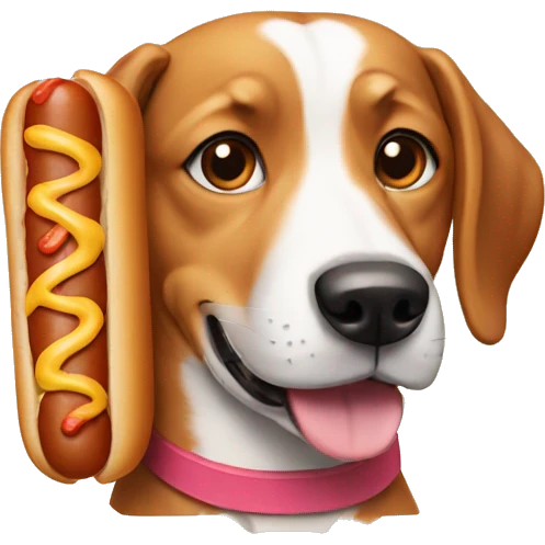 dog with hot dogs emoji