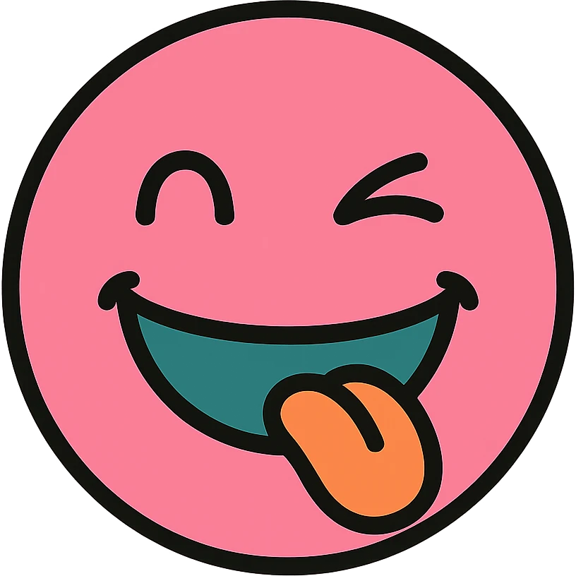 pink lol face, expressive, playful emoji