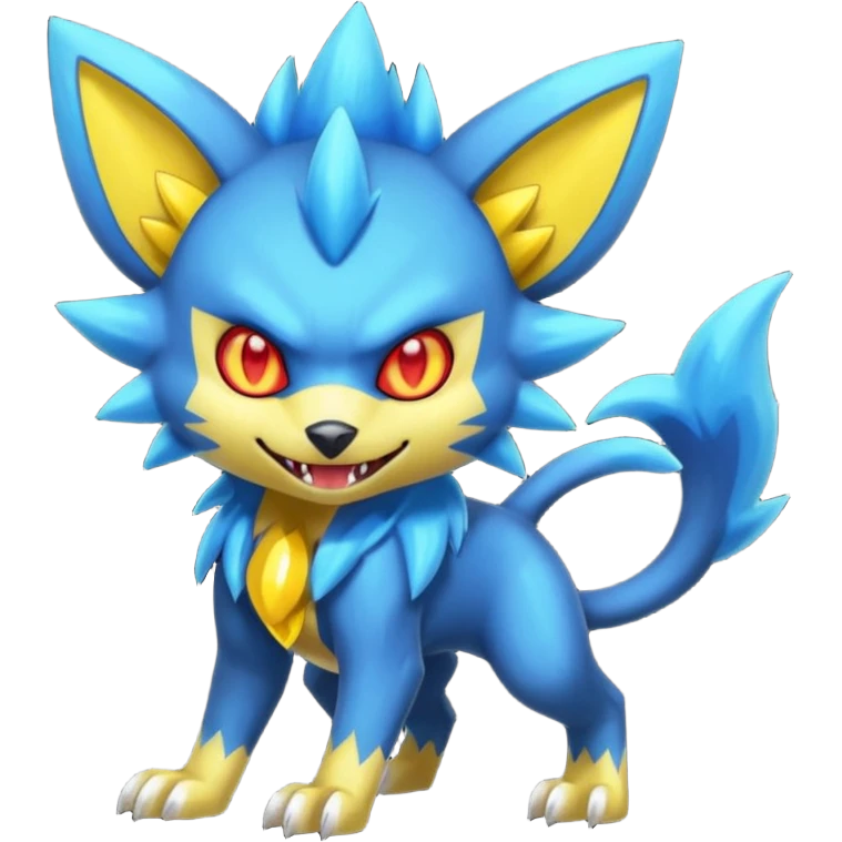Shiny Colorful Crazy Manic Feral Manectric-Shinx-Luxray-Electrike-Pokémon-Fakémon-fusion emoji