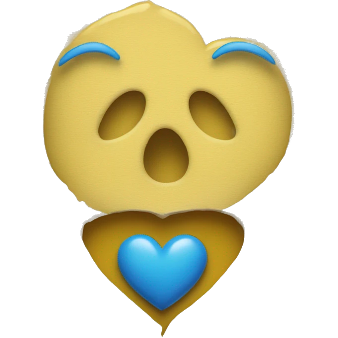yellow-blue heart on the cover of the book emoji