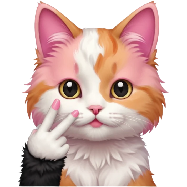 Kitty with a finger in it emoji