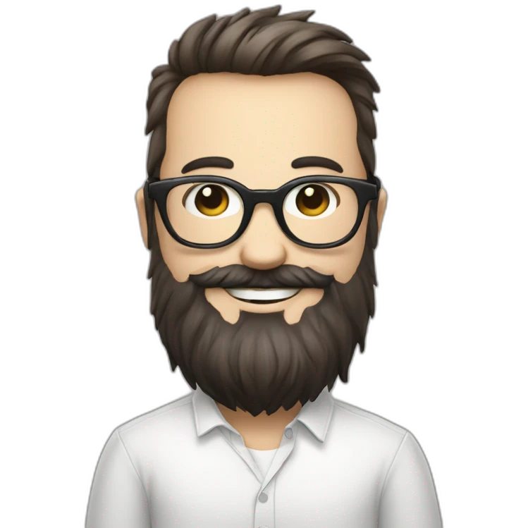 a nice panda bear with glasses and a tall and beard man together emoji