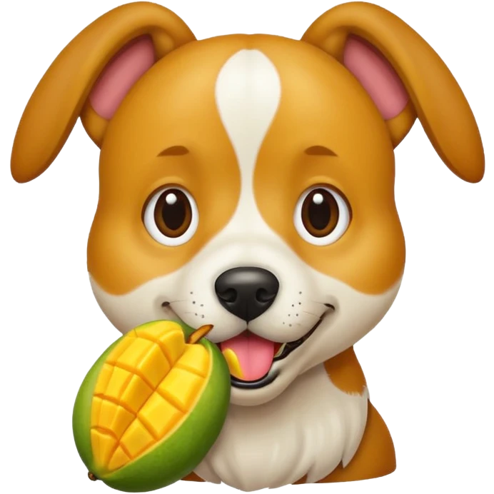 Dog eating mango emoji