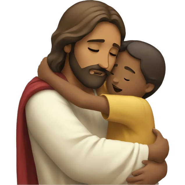 Jesus hugging a child emoji