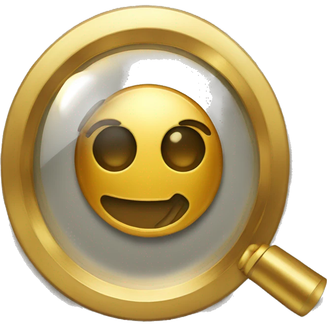 Gold with magnifying glass emoji