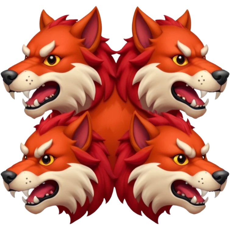 Red cerberus emoji