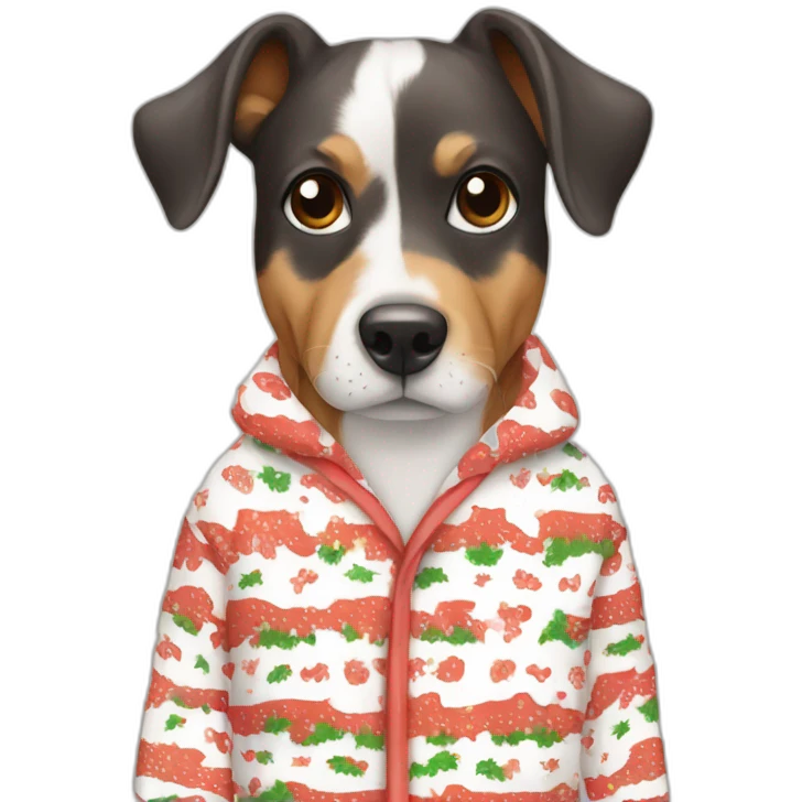 dog in christmas pyjama emoji