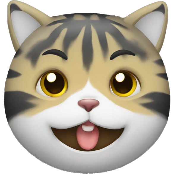 Cara redonda y amarilla asiendo mewin emoji
