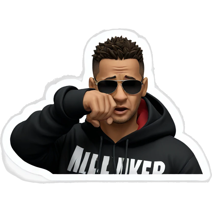 cool guy in hoodie meme emoji