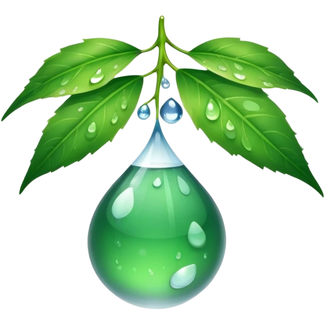 Dewdrop on a leaf emoji