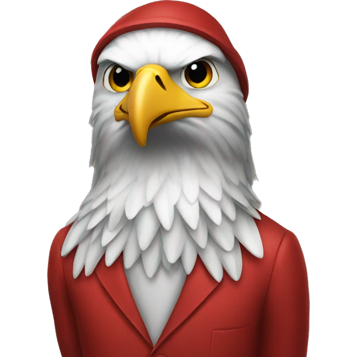 Eagle wearing a red suit  emoji