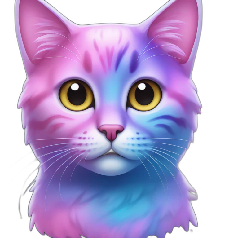 cosmic galaxy starlight cat blue pink color emoji