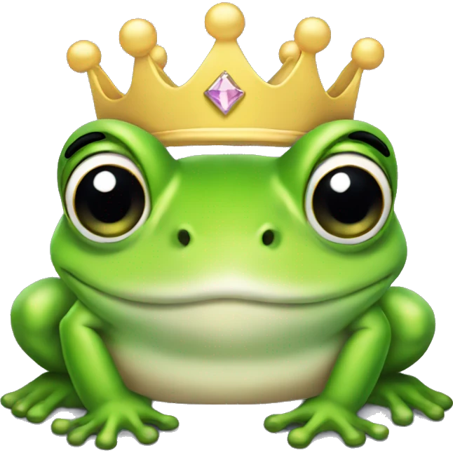 Frog wearing a princess crown  emoji