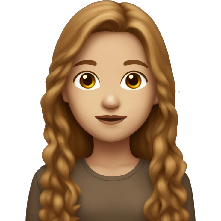 girl with brown reddish long hair light skin and brown eyes  emoji