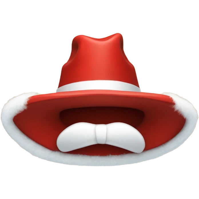 red cowboy hat that mimics the style of a Santa hat that is red with white fur trim around the edge emoji
