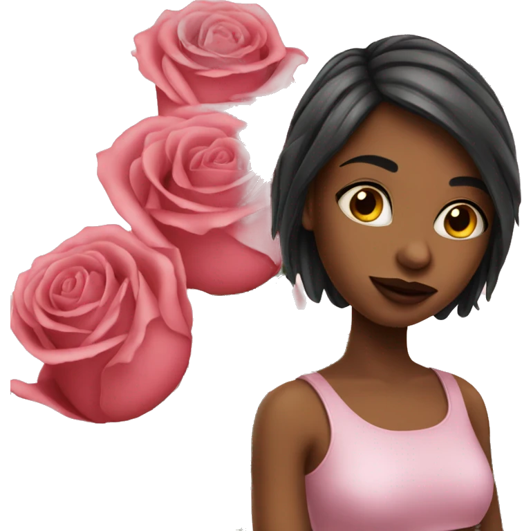 Girl with rose emoji