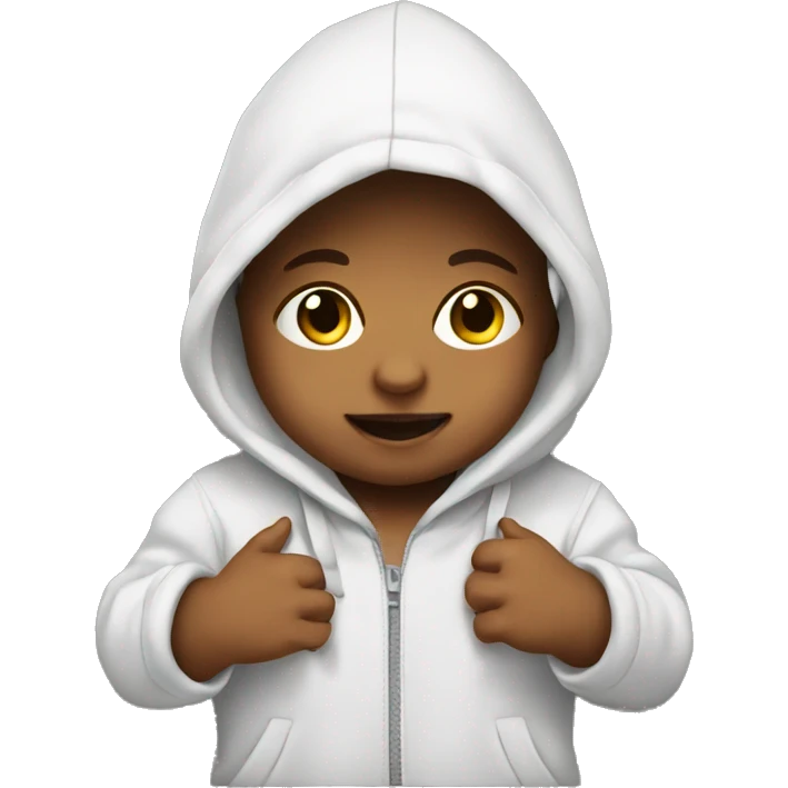 Baby wearing hoodie emoji