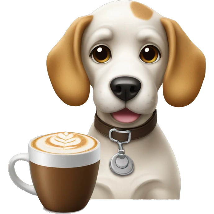 dog drink cappucino emoji
