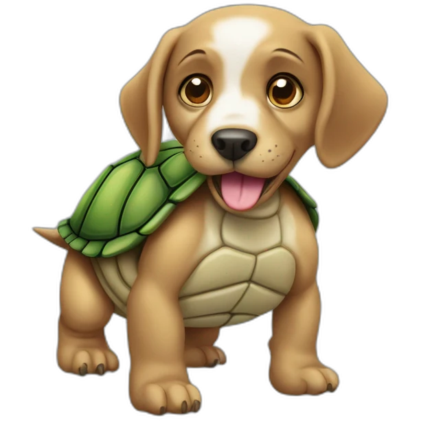 Tortue qui promène un chien emoji