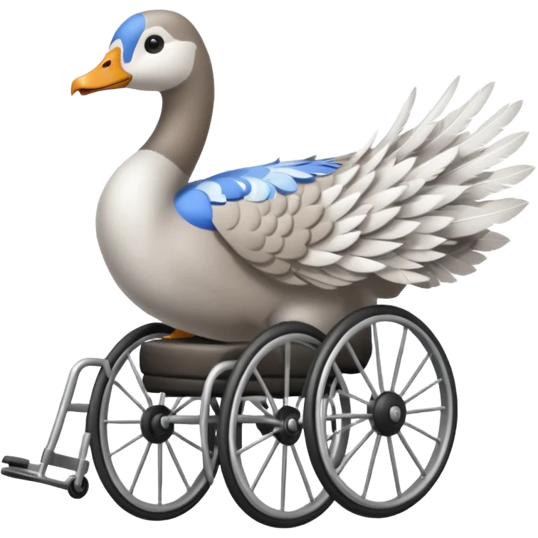 Goose on wheelchair emoji