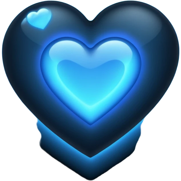 Black heart with blue flars emoji