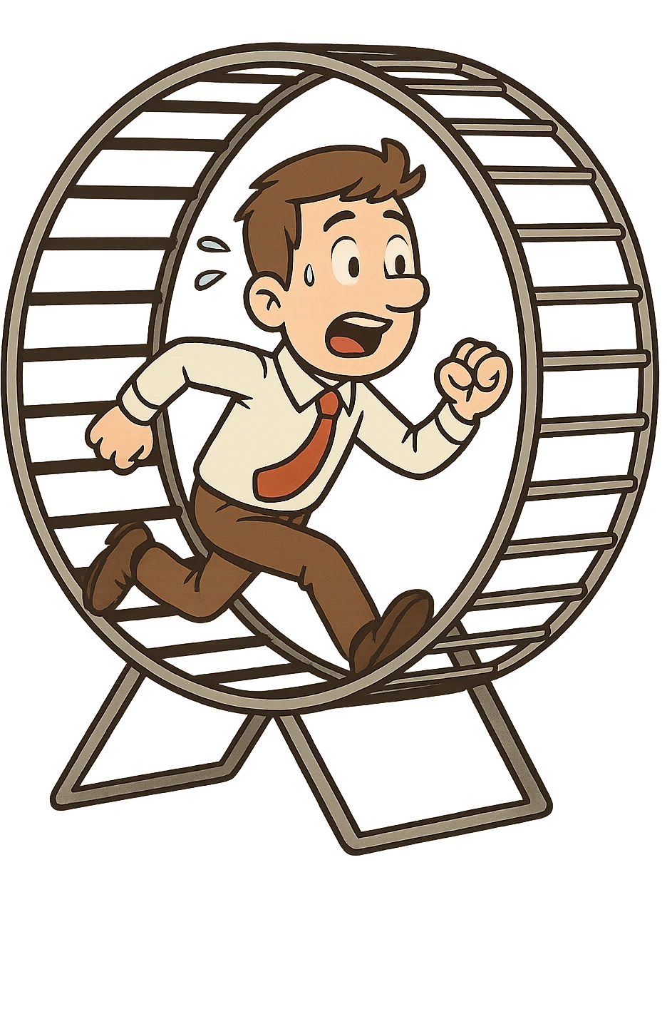 Uomo che corre dentro la ruota del criceto emoji