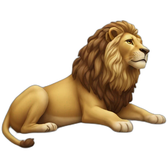 Lion sur rocher emoji