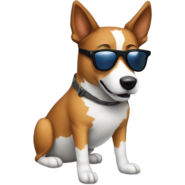 heeler dog with sunglasses emoji