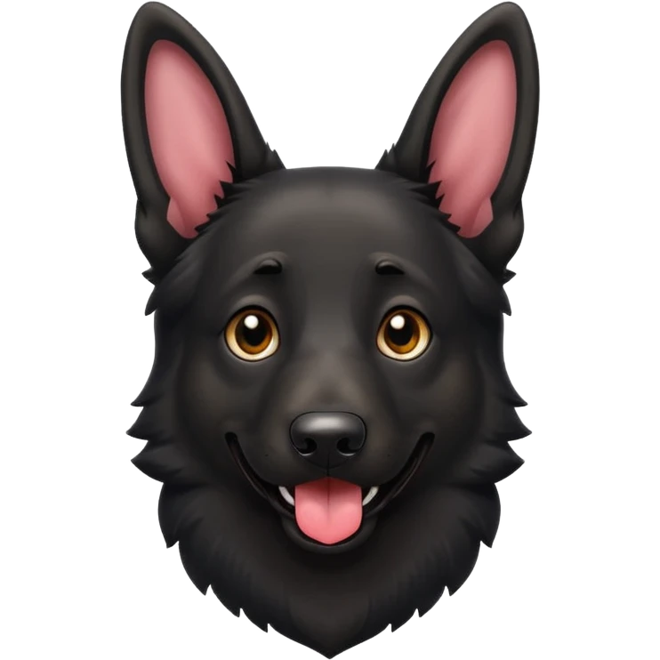 cartoon style dark German Shepherd dog with longer tongue hanging out  emoji
