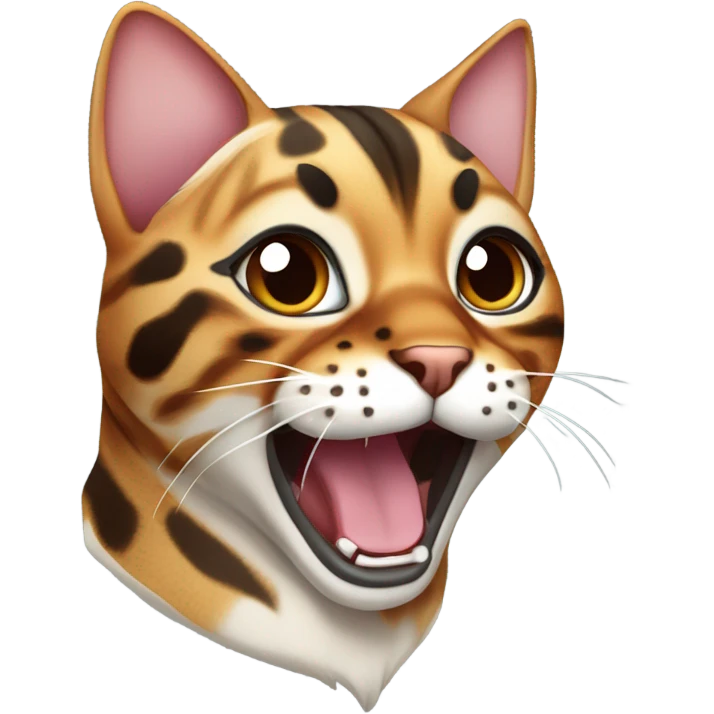 Bengal cat yawning emoji